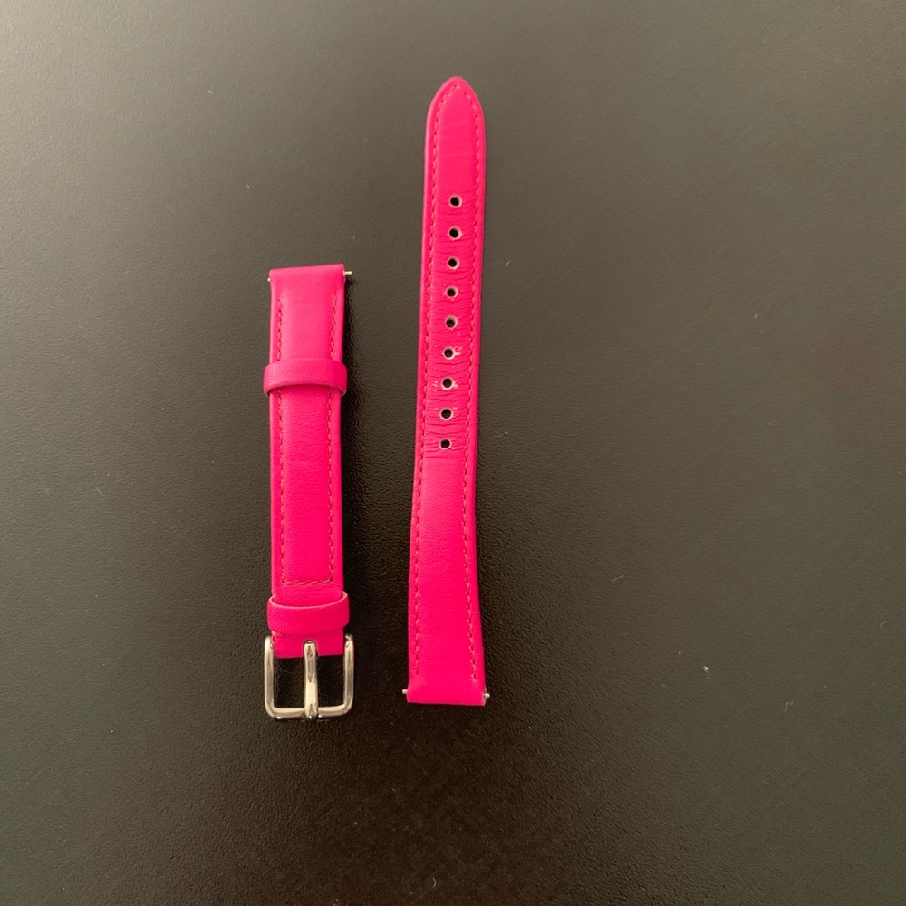 Pink fossil leather watch band 14mm